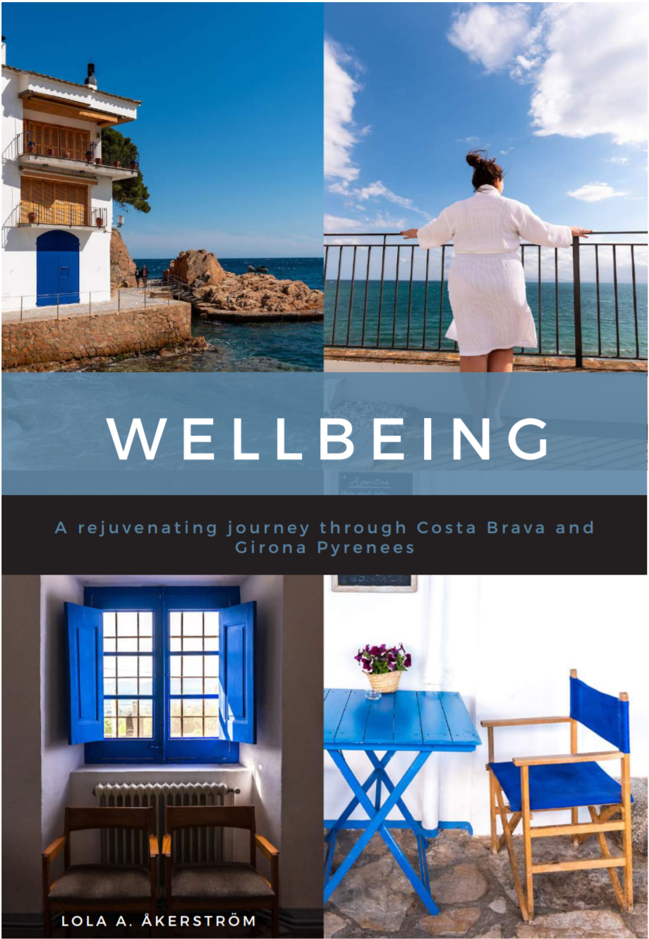 Rejseblogger Marlene Brix på forsidecoveret af e-bog om wellness og wellbeing i Costa Brava